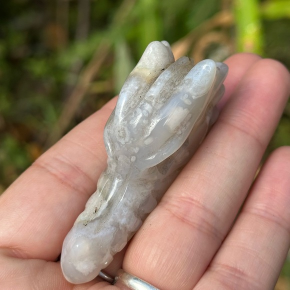 Flower Agate Dragon Skull - Picture 5 of 6